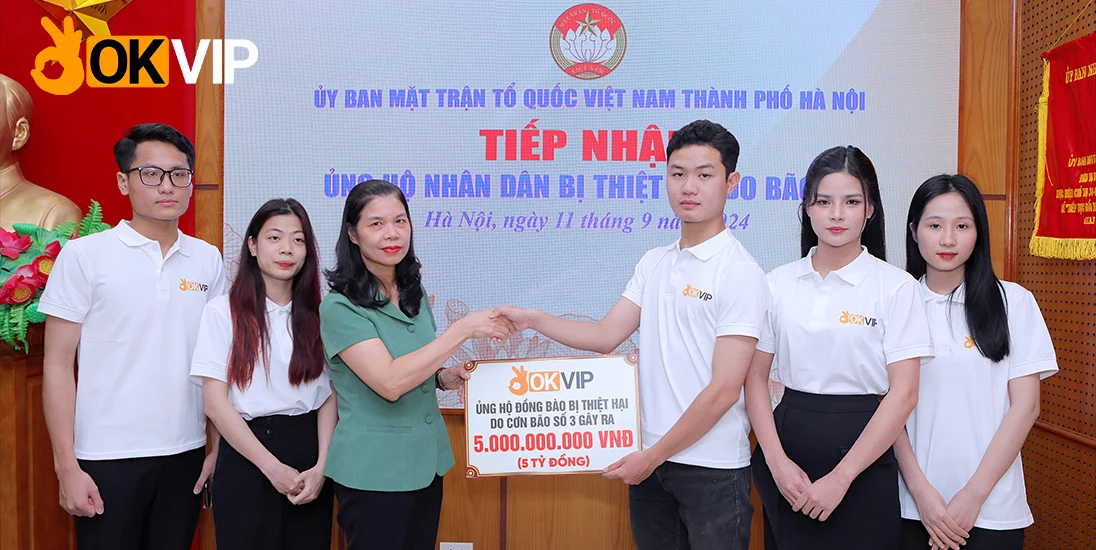 Liên minh OKVIP ủng hộ bão số 3 số tiền 5 tỷ đồng